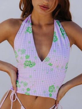 Amelie Teje Halter Tankini Top